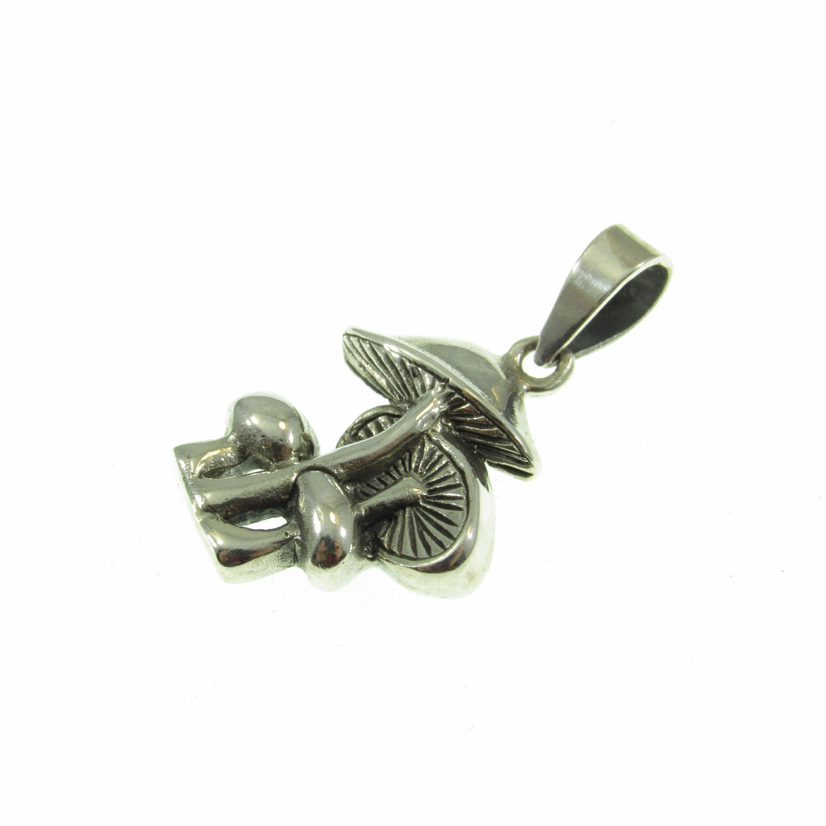 Solid 925 Sterling Silver Mushroom Pendant - Fungi Necklace Charm, Psychedelic Jewelry, Nature Lover Gift, Toadstool Pendant