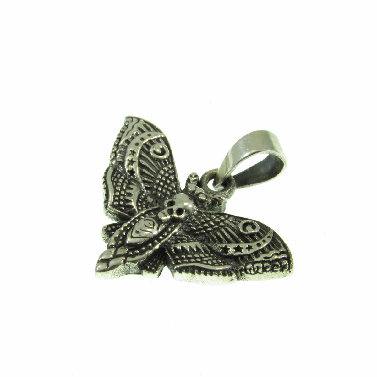 Solid 925 Sterling Silver Death's Head Moth Pendant - Gothic Jewelry, Skull Moth Necklace Charm, Occult Jewelry Gift, Dark Aesthetic