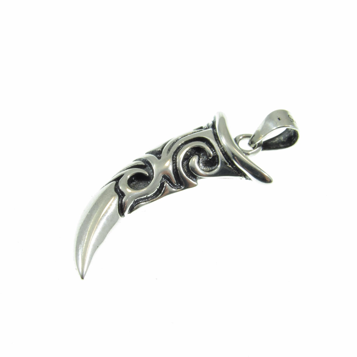 Solid 925 Sterling Silver Tribal Tooth Pendant, Wolf Fang Charm, Handcrafted Viking Jewelry, Norse Spirit Animal Totem, Sabertooth Talisman