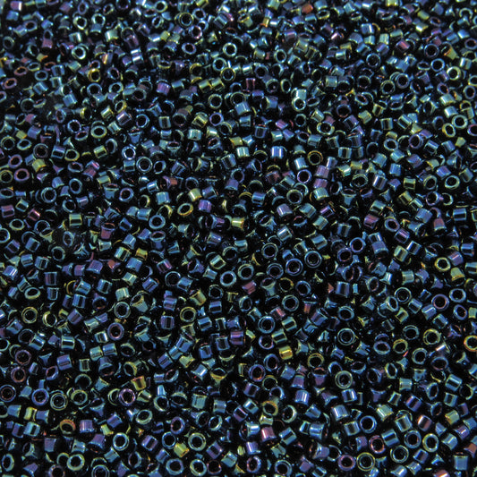 DB0002 11/0 Miyuki Metallic Dark Blue Iris Delica Seed Beads, 5 Grams Tube, 25 Grams Bag, DB2, DB-0002 Japanese Glass Delicas for Jewelry