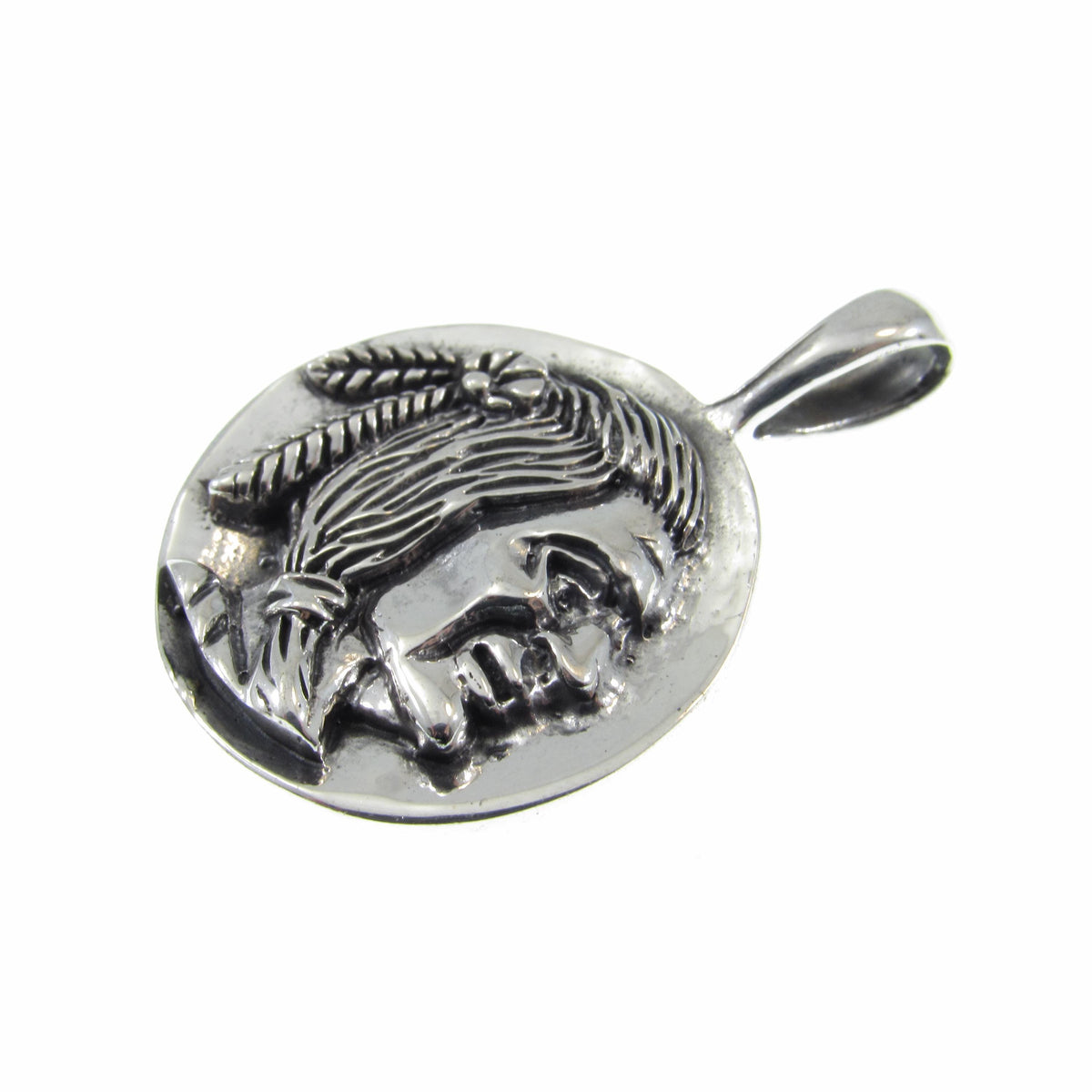 Solid 925 Sterling Silver Native American Indian Head Chief Handcrafted Pendant