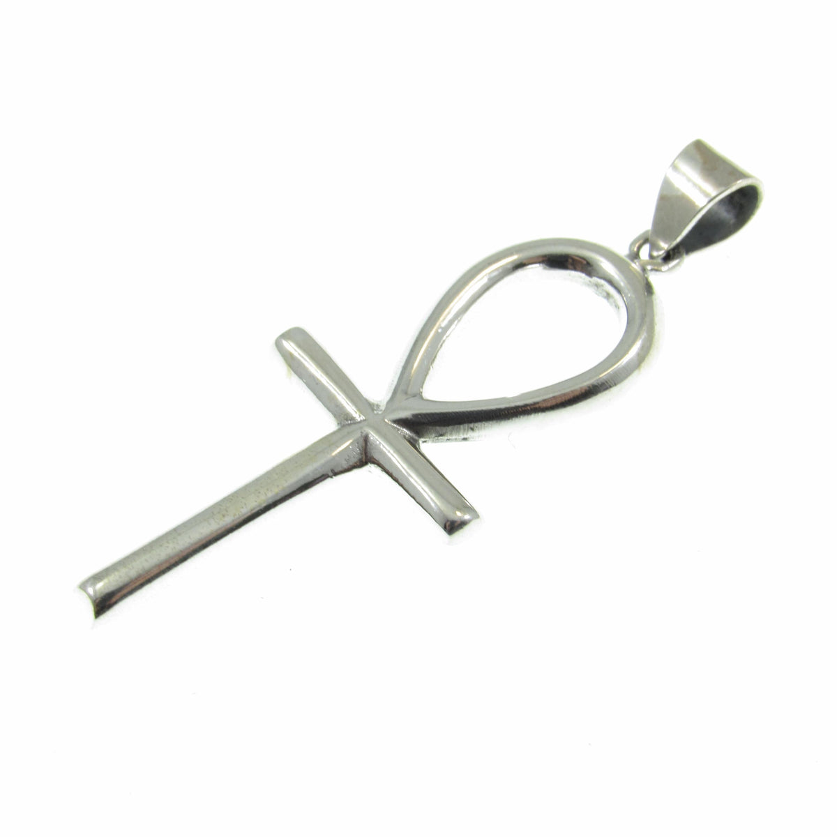 Solid 925 Sterling Silver Ankh Pendant Necklace Cross, Egyptian Key of Life, Handcrafted Silver Protection Amulet, Gothic Jewelry Gift