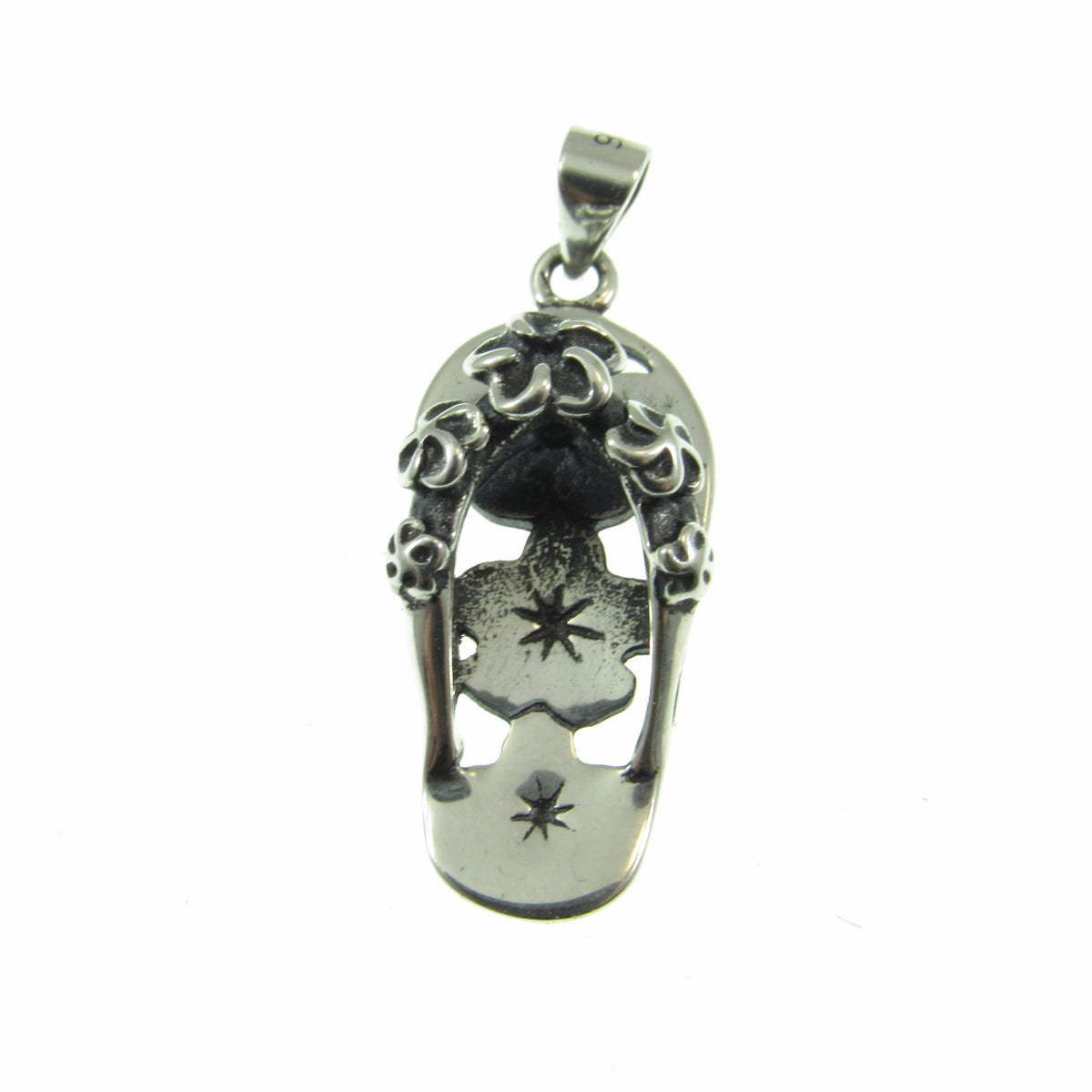 Solid 925 Sterling Silver Sand Dollar Flip Flop Pendant – Handcrafted Beach Jewelry, Ocean Lover Gift for Beachcomber, Nautical Charm