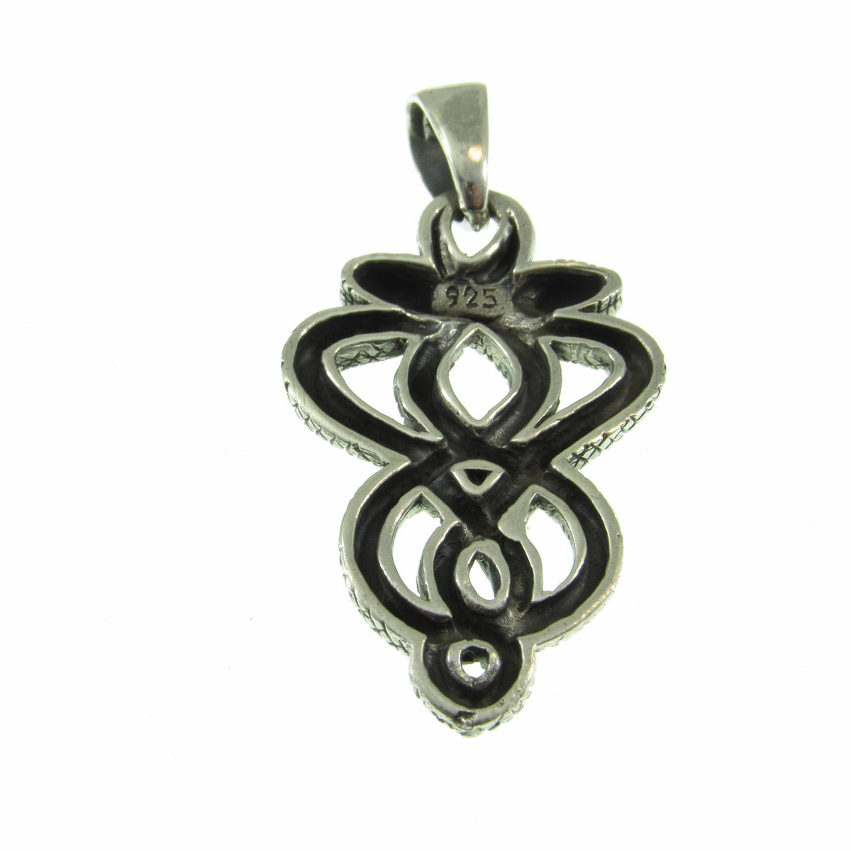 Solid 925 Sterling Silver Double Serpent Pendant – Handcrafted Snake Necklace Amulet, Ouroboros, Occult, Esoteric, Symbolic Jewelry