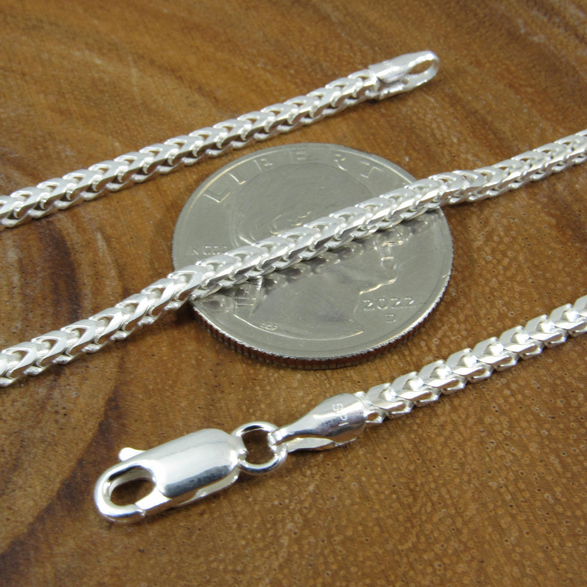 Solid 925 Sterling Silver Franco Chain Necklace for Men, Italian Chevron Links, Heavy Mens Jewelry