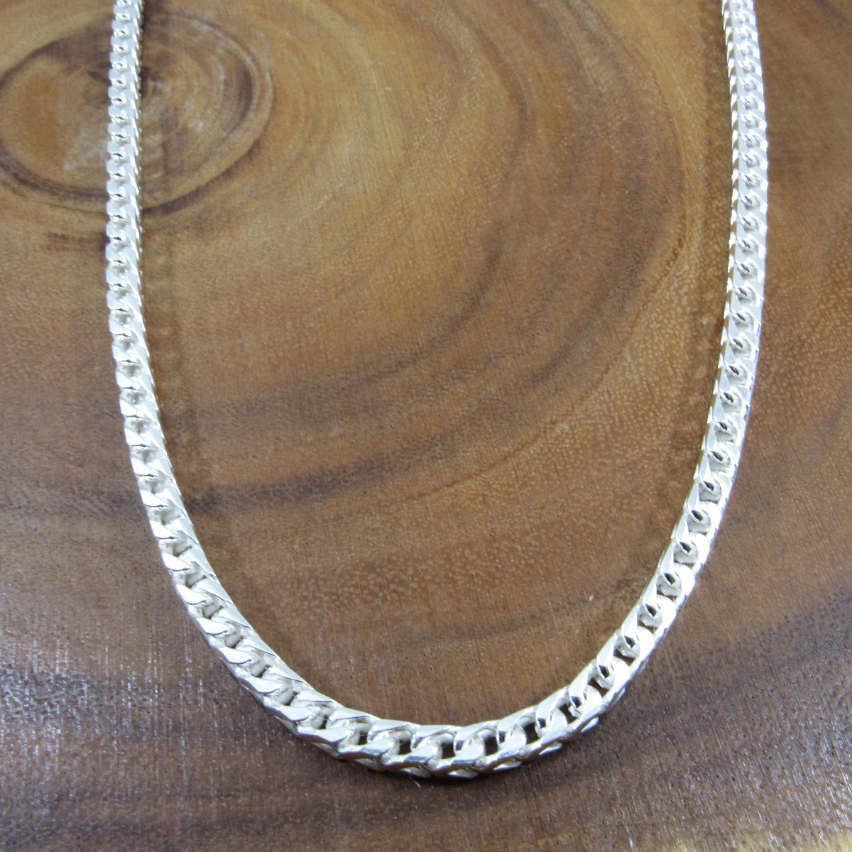4.6MM Solid 925 Sterling Silver Franco Link Chain, Mens Diamond Cut Hip Hop Chain, Chunky Unisex Italian Necklace or Bracelet, 150 Gauge