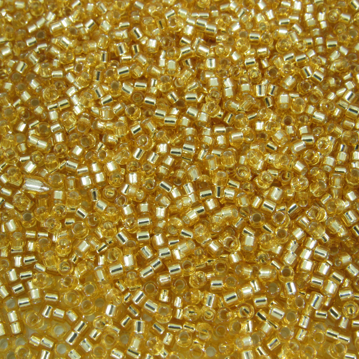DB0042 11/0 Miyuki Silver Lined Gold Delica Seed Beads, 5 Grams Tube, 25 Grams Bag, DB42, DB-42 Japanese Glass Delicas for Jewelry Making