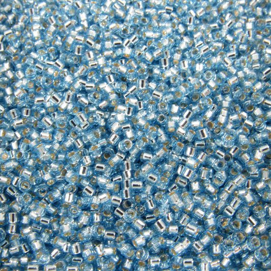 DB0044 11/0 Miyuki Silver Lined Aqua Delica Seed Beads, 5 Grams Tube, 25 Grams Bag, DB44, DB-44 Japanese Glass Delicas for Jewelry Making