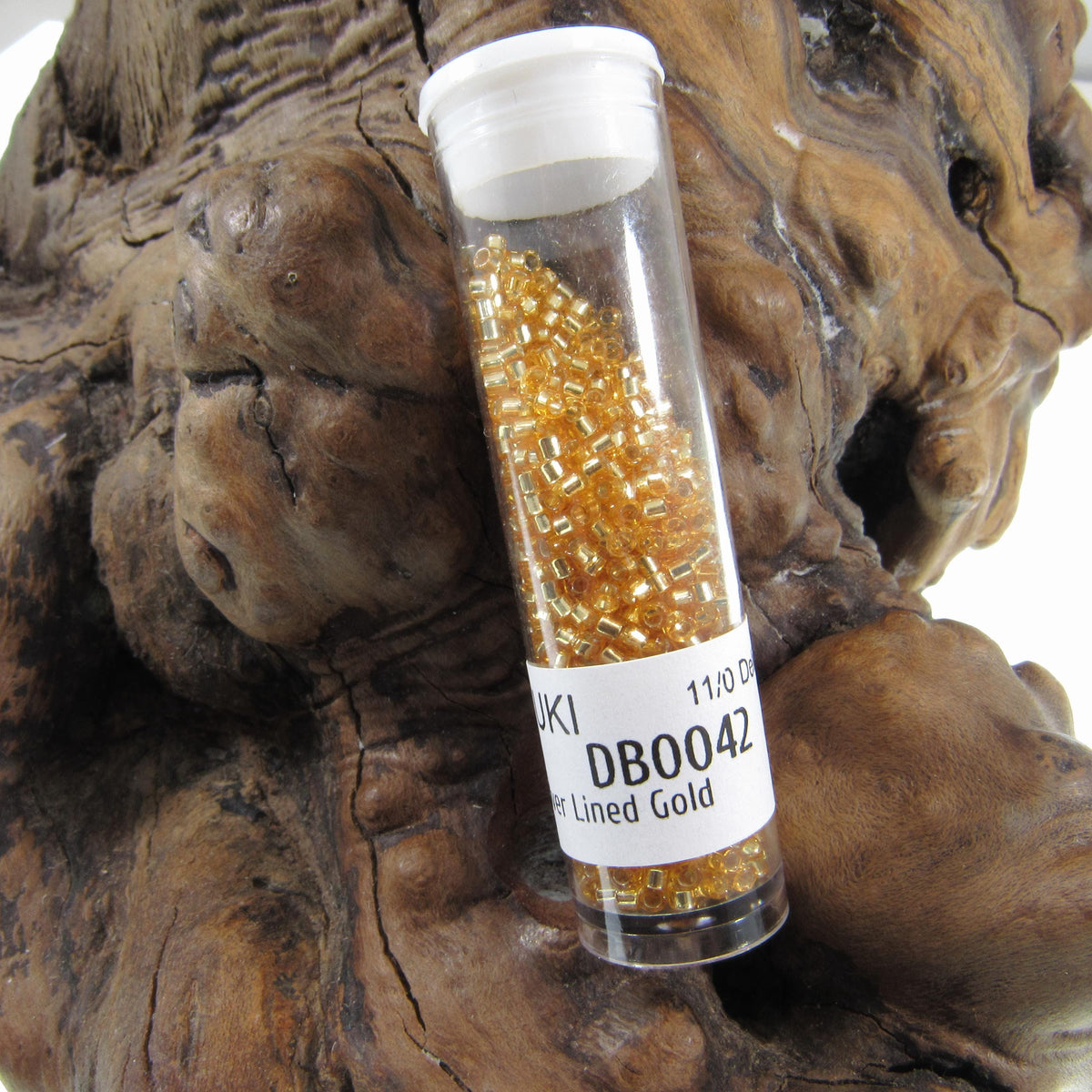 DB0042 11/0 Miyuki Silver Lined Gold Delica Seed Beads, 5 Grams Tube, 25 Grams Bag, DB42, DB-42 Japanese Glass Delicas for Jewelry Making