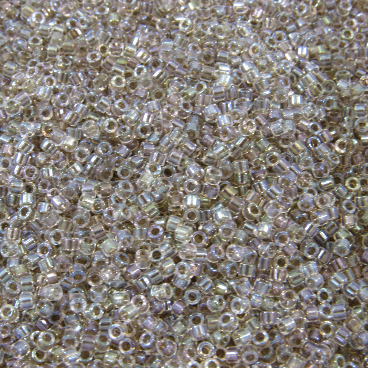 DB0064 11/0 Miyuki Taupe Lined Crystal AB Delica Seed Beads, 5 Grams Tube, 25 Grams Bag DB64, DB-64 Japanese Glass Delicas for Jewelry