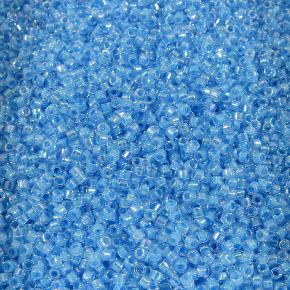 DB0076 11/0 Miyuki Light Blue Lined Crystal AB Delica Seed Beads, 5 Grams Tube, 25 Grams Bag DB76, DB-76 Japanese Glass Delicas for Jewelry