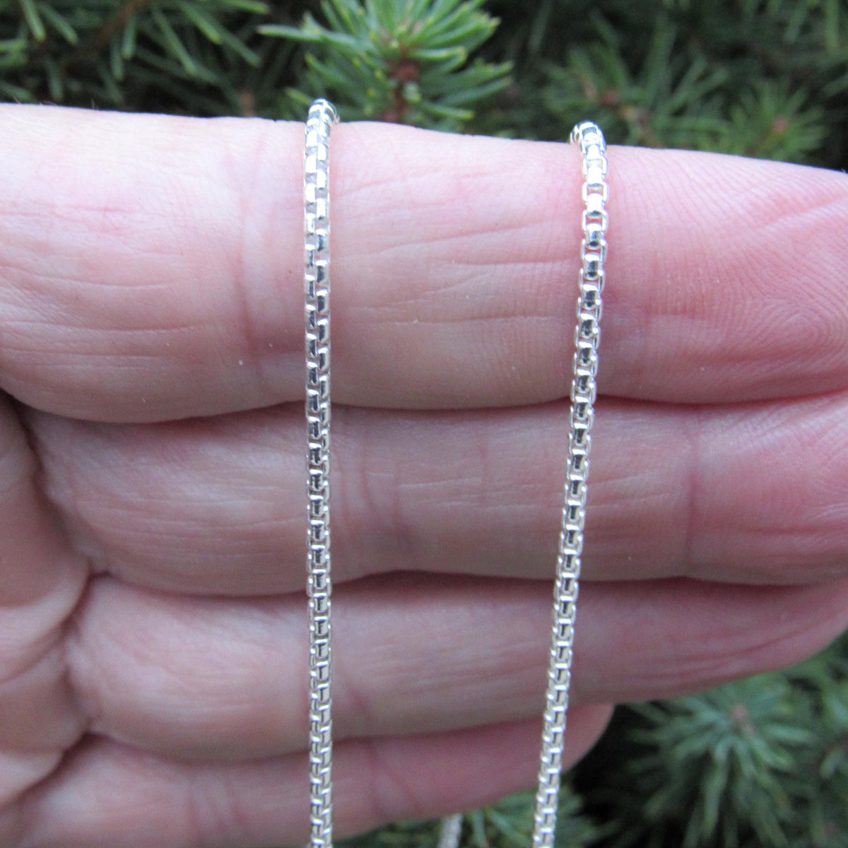 1.8MM Wide Solid 925 Sterling Silver Round Box Chain, Rounded Box Link Necklace, Unisex Italian Jewelry, All Lengths For Everyday Wear