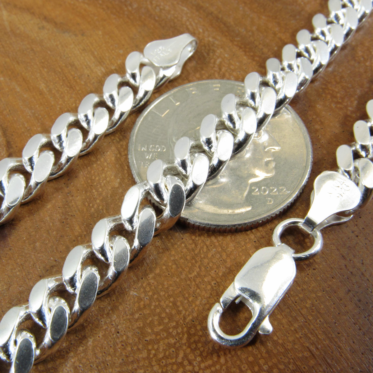 6.8MM Solid 925 Sterling Silver Men's Miami Cuban Link Chain, Mens Heavy Chain, Thick Italian Necklace or Bracelet for Men, Hip Hop Jewelry