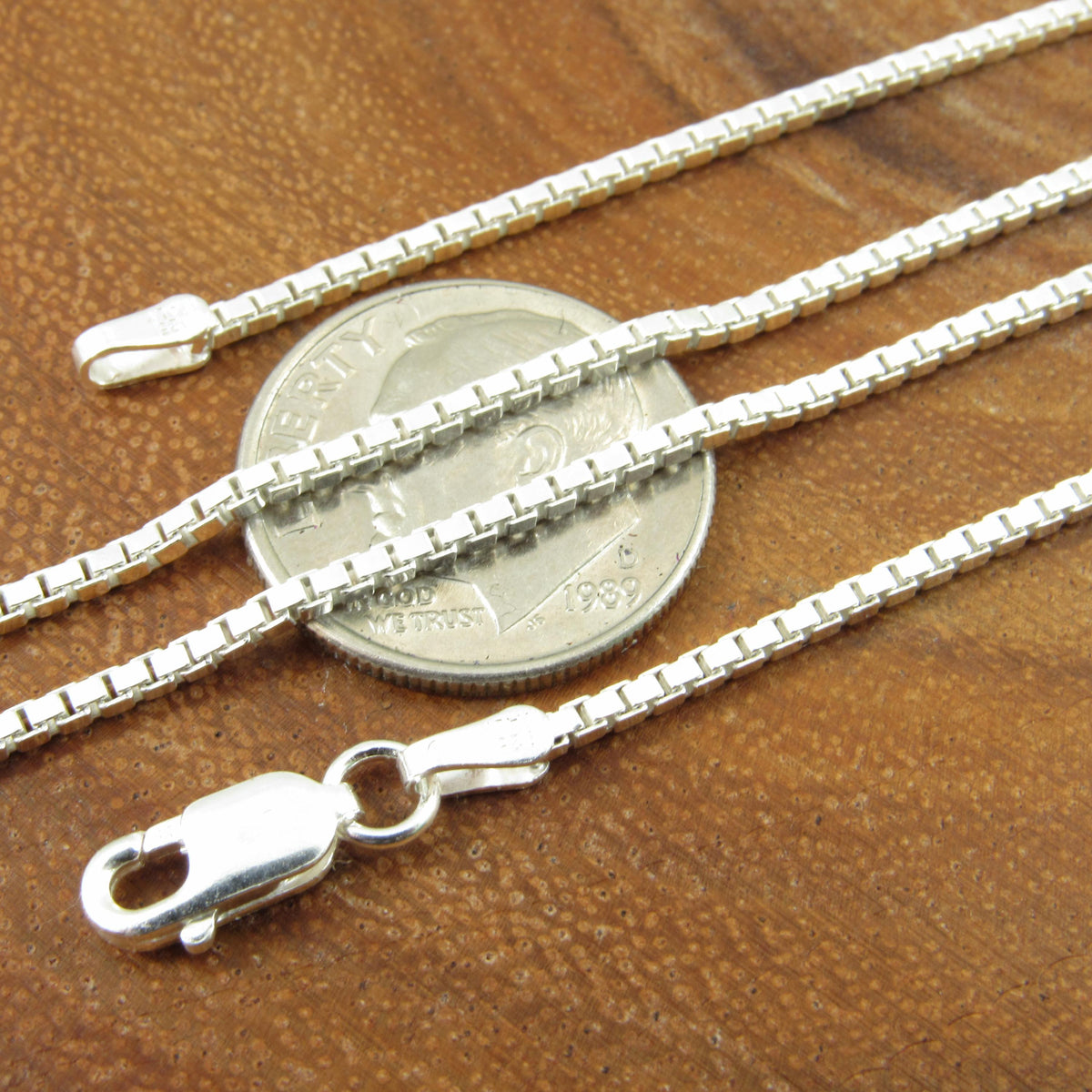 Solid 925 Sterling Silver Italian Box Chain Necklace, Men's and Women's Unisex Venetian Square Box Bracelet, Made in Italy .7mm - 2.5mm