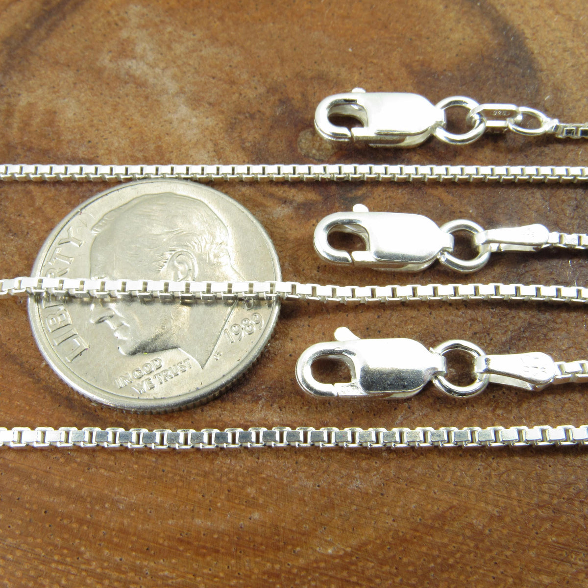 Solid 925 Sterling Silver Italian Box Chain Necklace, Men's and Women's Unisex Venetian Square Box Bracelet, Made in Italy .7mm - 2.5mm