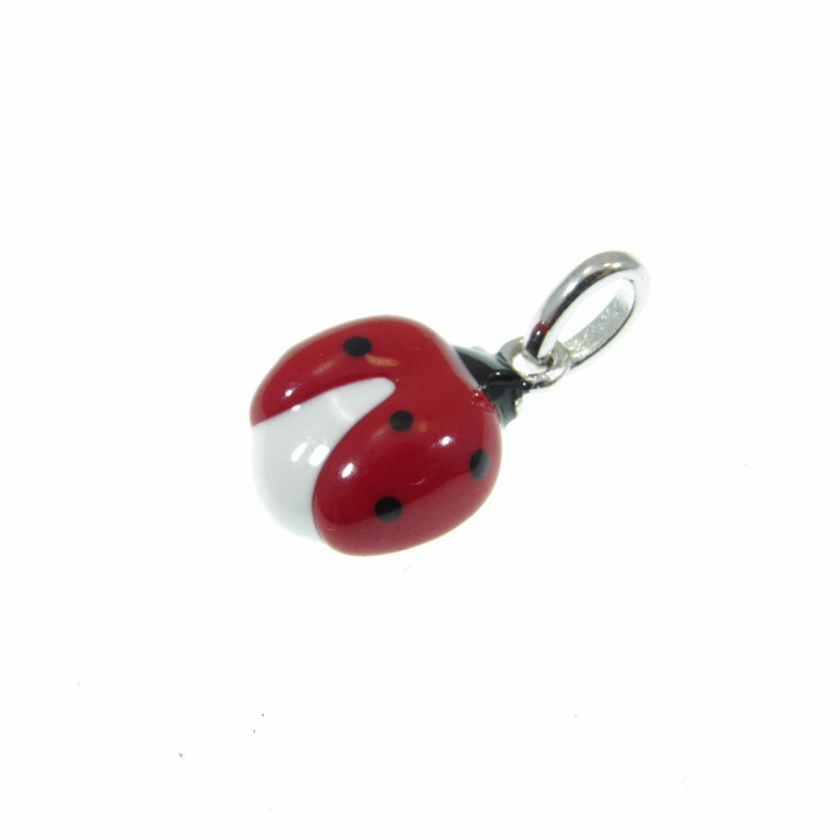 Solid 925 Sterling Silver Ladybug Charm, Hand Painted Enamel Lucky Lady Bug Pendant, Insect Jewelry, Kawaii Charm, Lady Beetle Gift Idea