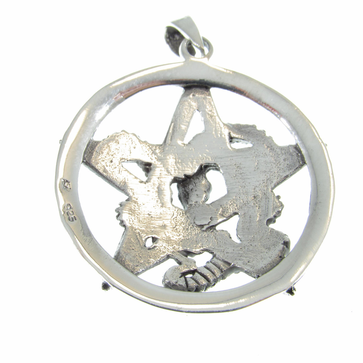 Solid 925 Sterling Silver Intertwined Snake Pentacle Pendant, Interwoven Serpent Ouroboros Pentagram, Pagan Amulet