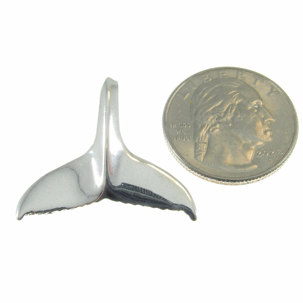 Solid 925 Sterling Silver 3D Whale Tail Slide Pendant - Nautical Jewelry Charm - Unique Design