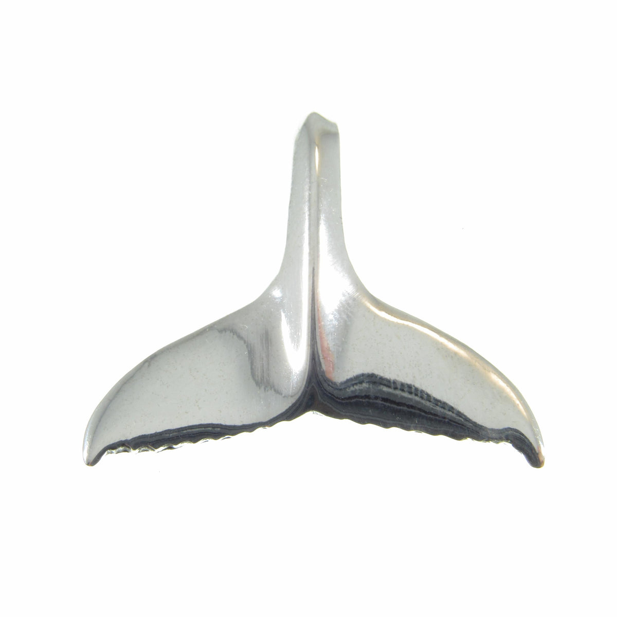 Solid 925 Sterling Silver 3D Whale Tail Slide Pendant - Nautical Jewelry Charm - Unique Design