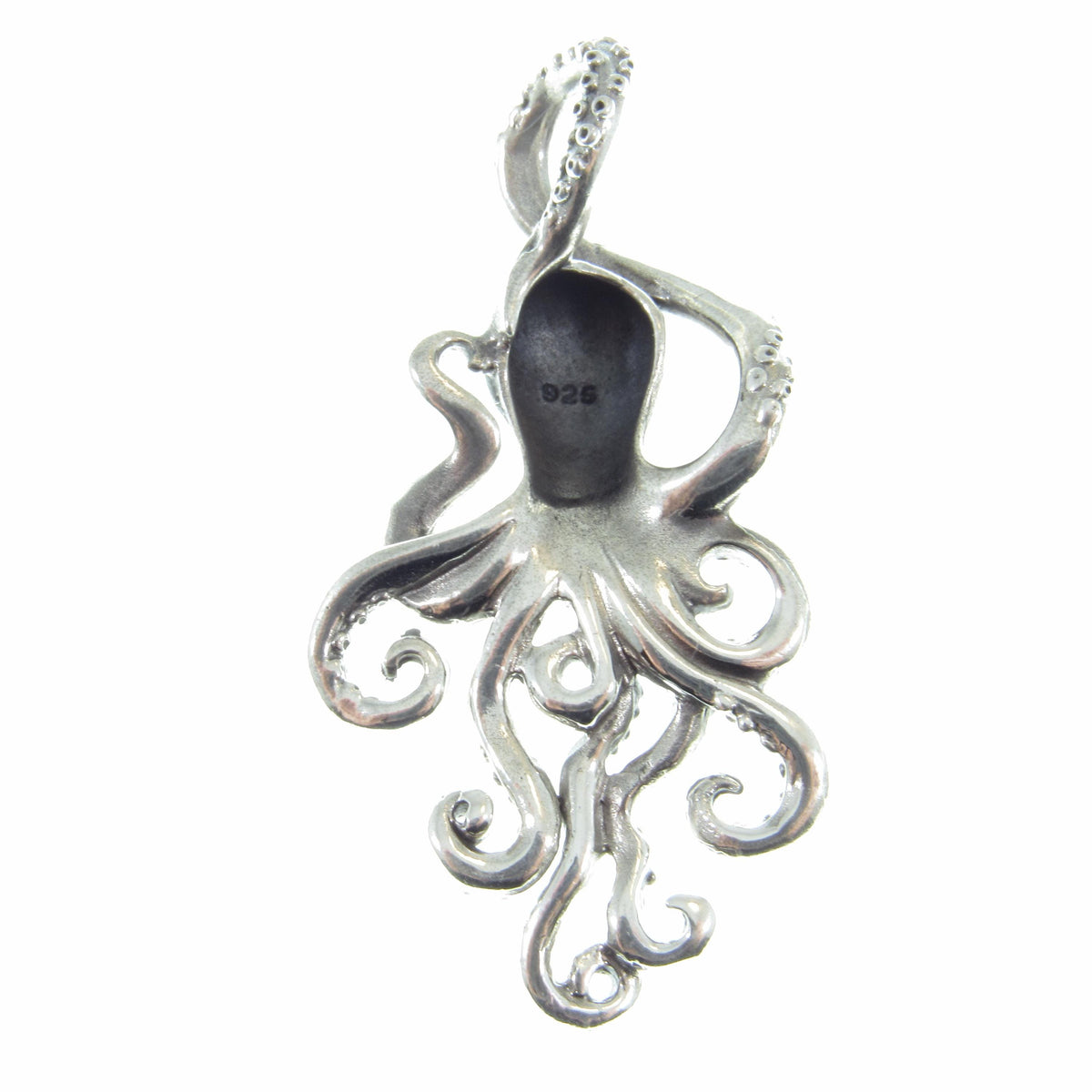 Large Solid 925 Sterling Silver Octopus Slide Pendant – Nautical Jewelry – Ocean Lover Statement Piece