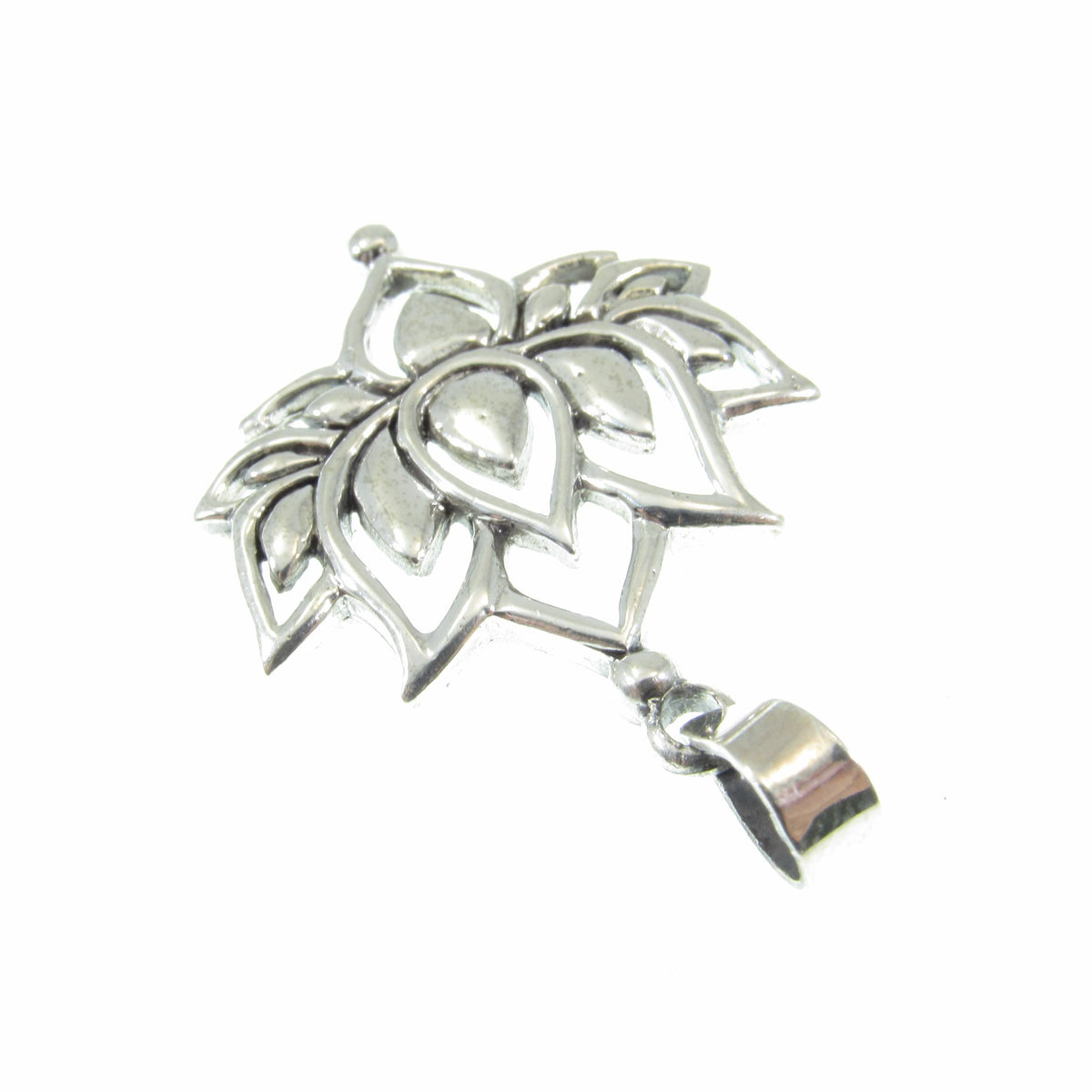 Solid 925 Sterling Silver Lotus Pendant – Spiritual Yoga Jewelry, Boho Flower Necklace Charm, Meditation Symbol, Gift for Women & Men