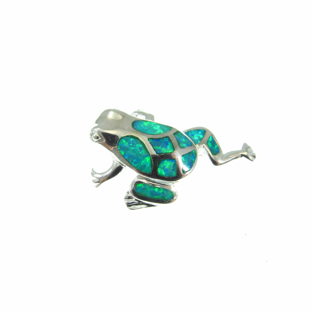 925 Sterling Silver Tree Frog Slide Pendant, Solid Dainty Green Opal Charm for Necklace