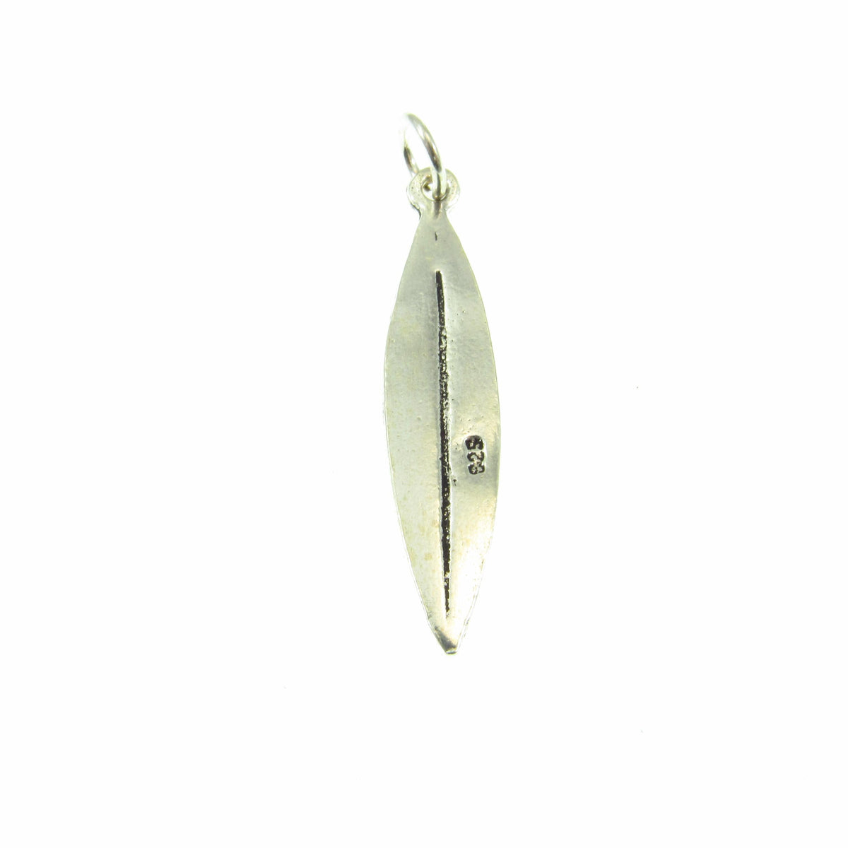 Solid 925 Sterling Silver Surfboard Pendant, Tropical Beach Necklace Charm