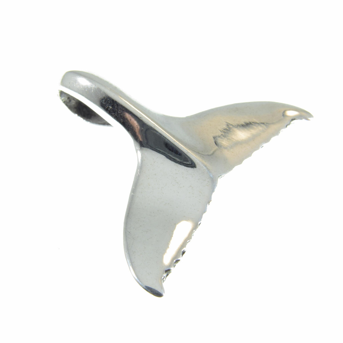 Solid 925 Sterling Silver 3D Whale Tail Slide Pendant - Nautical Jewelry Charm - Unique Design