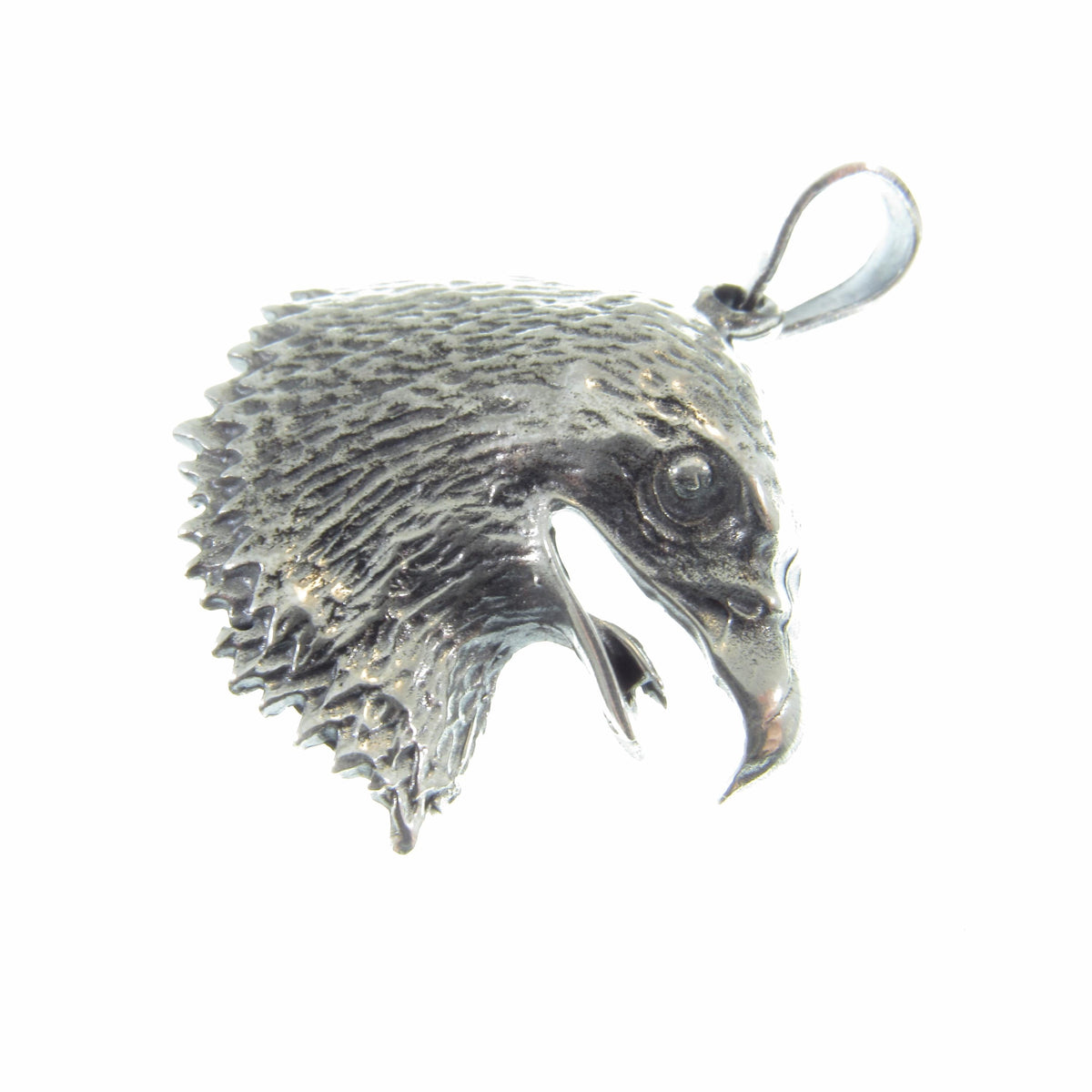 Solid 925 Sterling Silver Eagle Head Pendant – Handcrafted Bald Eagle Charm - Gift for Men & Women – Nature and Wildlife Jewelry