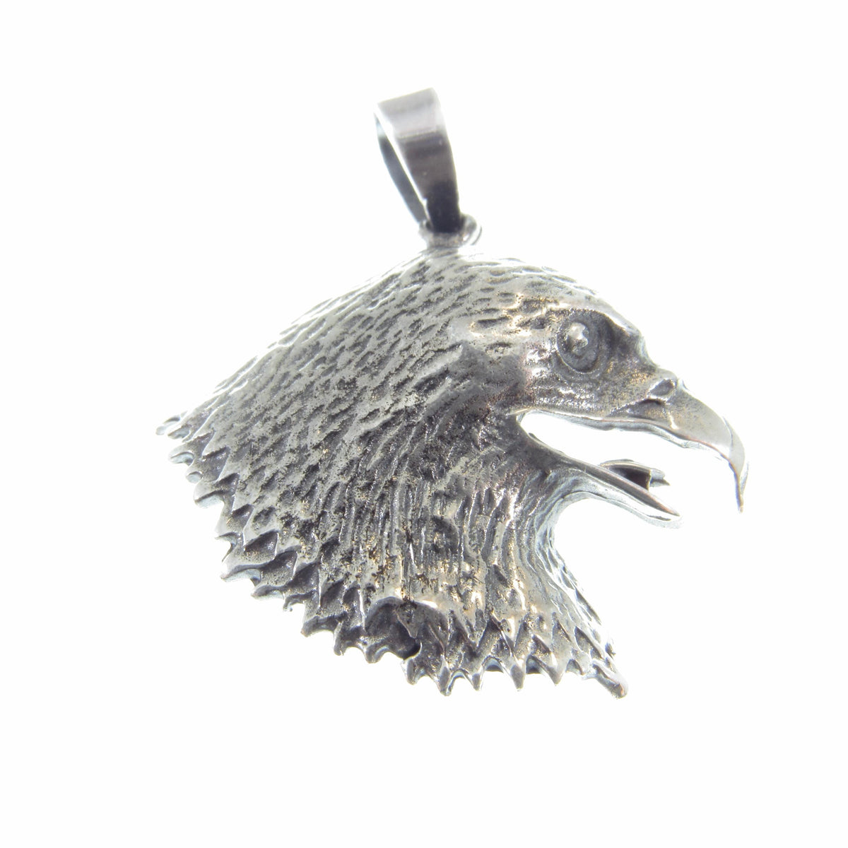 Solid 925 Sterling Silver Eagle Head Pendant – Handcrafted Bald Eagle Charm - Gift for Men & Women – Nature and Wildlife Jewelry