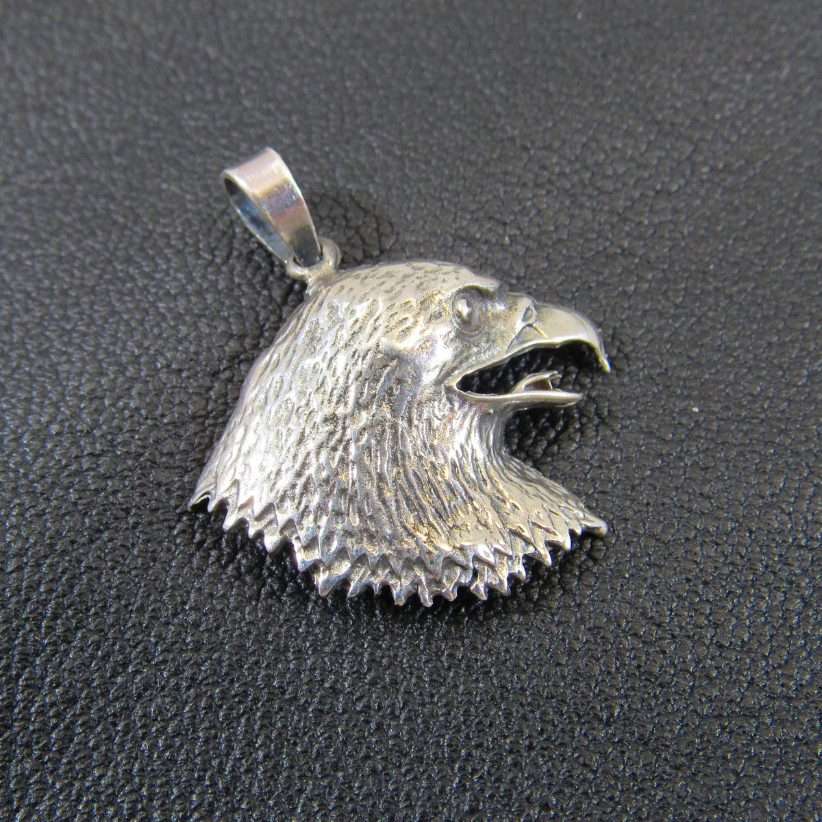 Solid 925 Sterling Silver Eagle Head Pendant – Handcrafted Bald Eagle Charm - Gift for Men & Women – Nature and Wildlife Jewelry