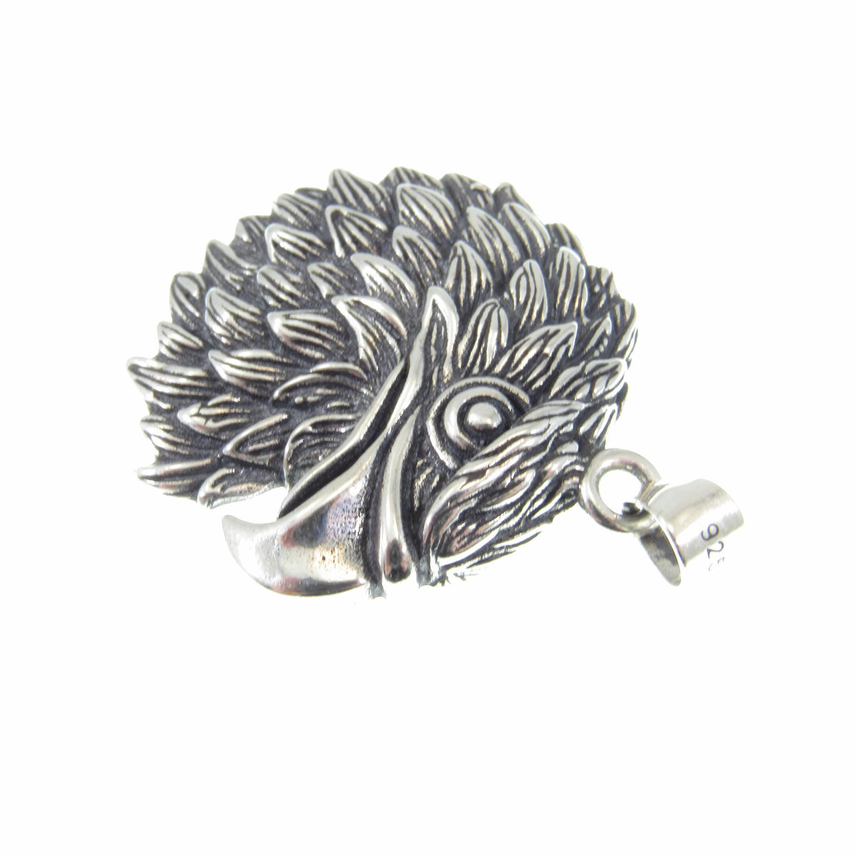 Solid Sterling Silver Eagle Pendant – 3D Bald Eagle Head Amulet, Patriotic Jewelry for Men, American Symbol of Freedom, Gift for Him