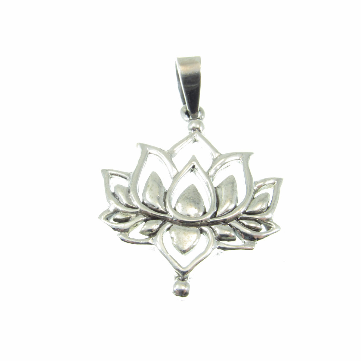 Solid 925 Sterling Silver Lotus Pendant – Spiritual Yoga Jewelry, Boho Flower Necklace Charm, Meditation Symbol, Gift for Women & Men