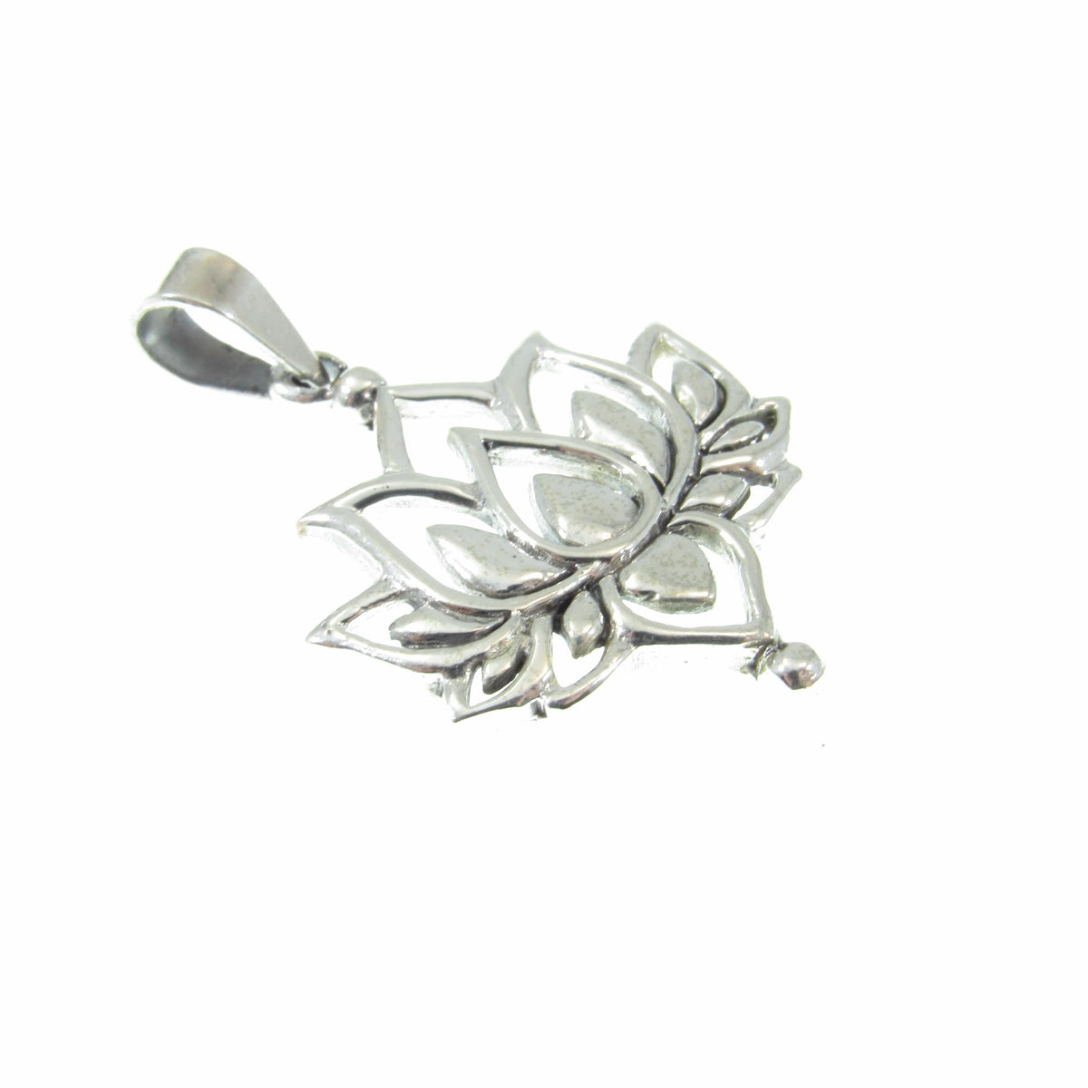 Solid 925 Sterling Silver Lotus Pendant – Spiritual Yoga Jewelry, Boho Flower Necklace Charm, Meditation Symbol, Gift for Women & Men