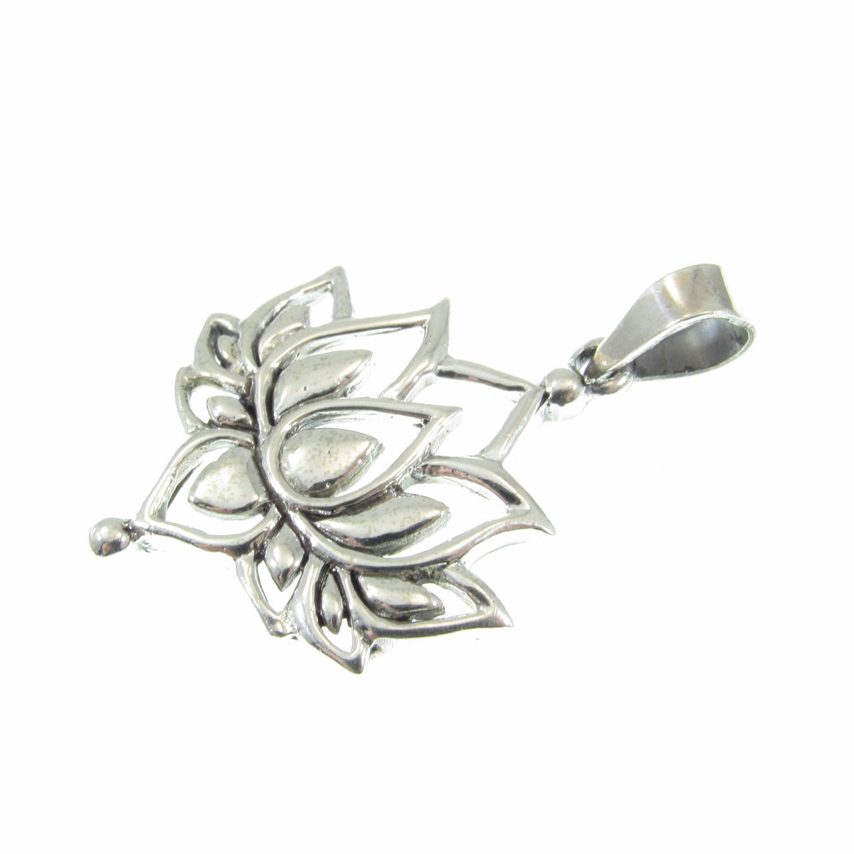 Solid 925 Sterling Silver Lotus Pendant – Spiritual Yoga Jewelry, Boho Flower Necklace Charm, Meditation Symbol, Gift for Women & Men