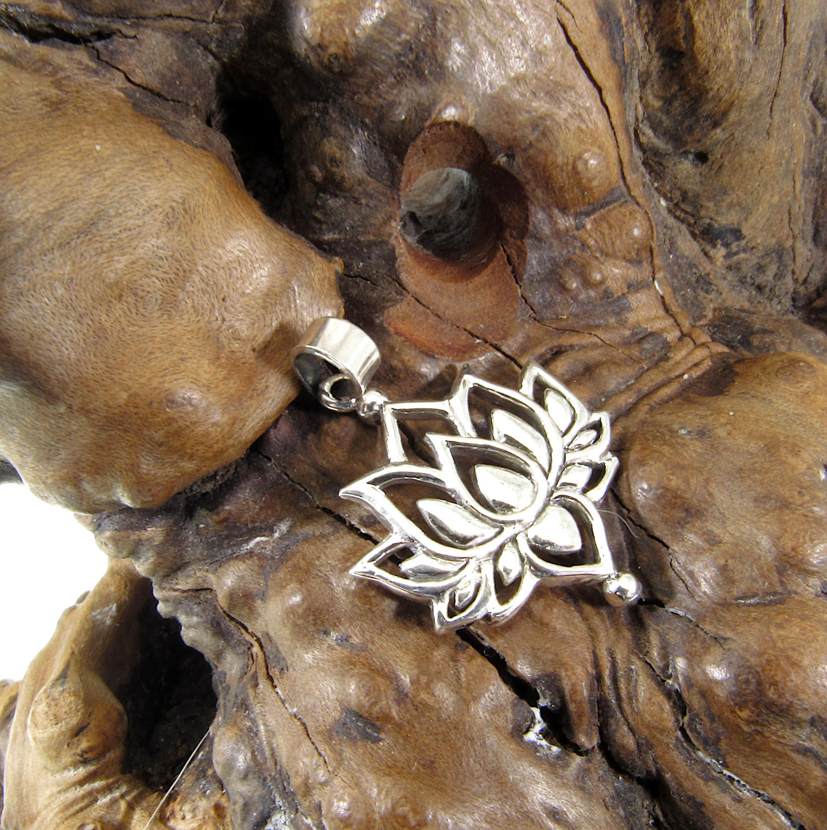 Solid 925 Sterling Silver Lotus Pendant – Spiritual Yoga Jewelry, Boho Flower Necklace Charm, Meditation Symbol, Gift for Women & Men