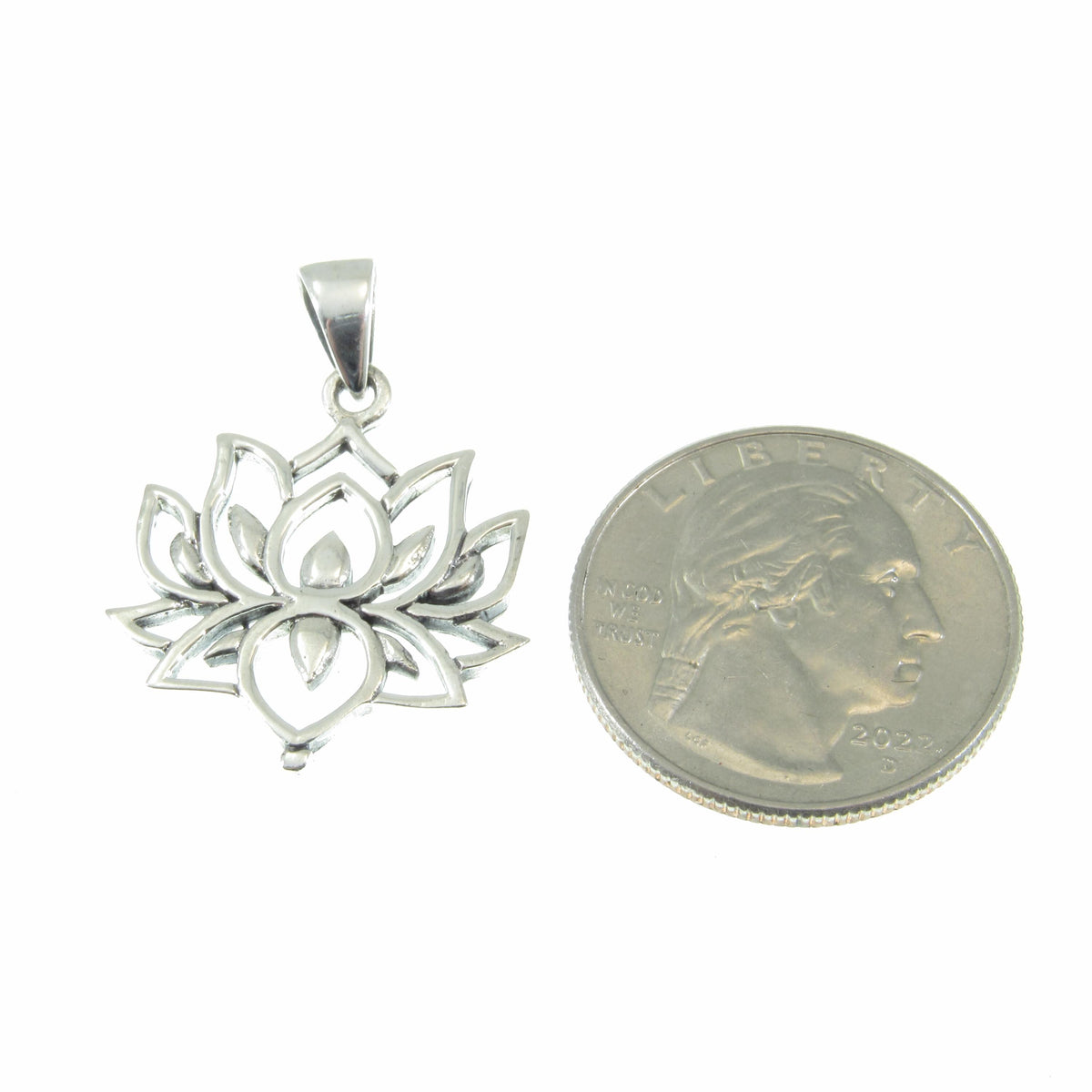 Solid 925 Sterling Silver Lotus Flower Pendant – Boho Yoga Necklace Charm, Spiritual Jewelry for Women & Men, Meditation Gift for Yogis