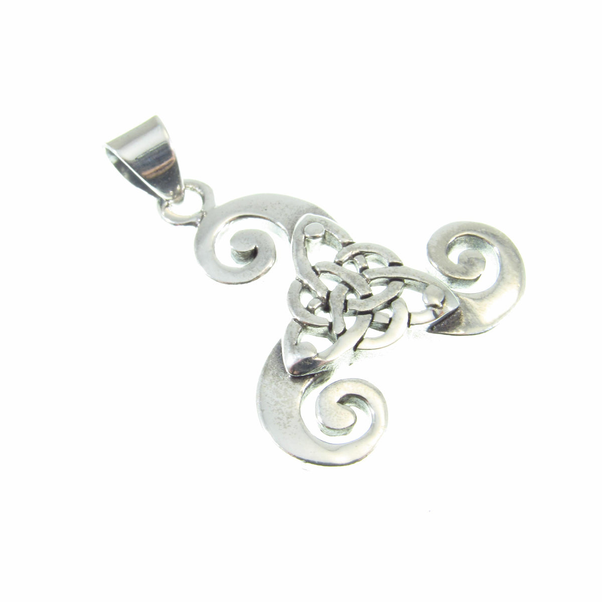 Solid 925 Sterling Silver Triskelion Pendant – Celtic Spiral Necklace Charm, Pagan Trinity Knot, Norse / Viking Jewelry Gift for Him & Her
