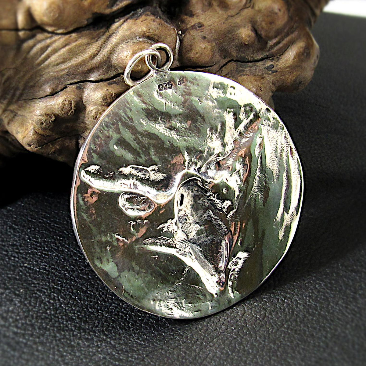 Solid 925 Sterling Silver Eagle Amulet – Large Patriotic Necklace Pendant, American Bald Eagle Jewelry, Handcrafted Men’s Statement Piece