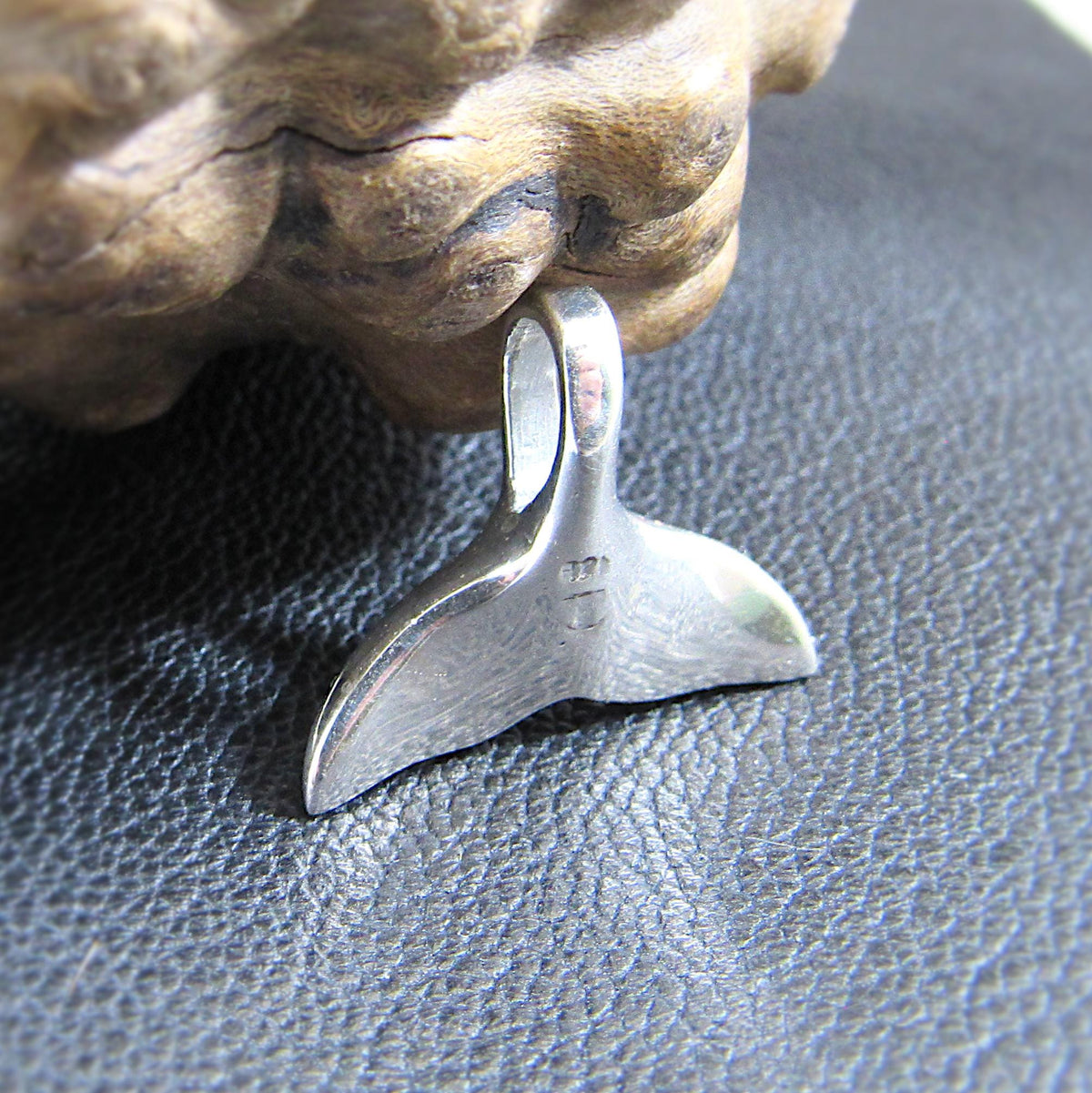 Solid 925 Sterling Silver Whale Tail Slide Pendant with Abalone Shell Inlay – Ocean Jewelry – Coastal Necklace Charm - Gift for Beach Lover