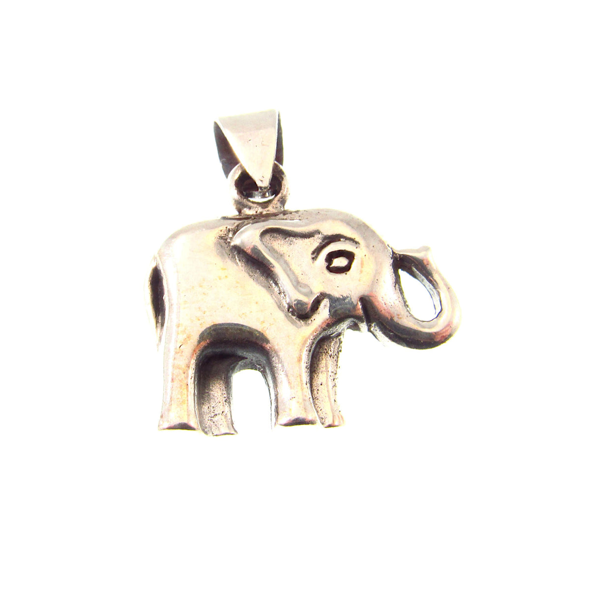 Solid 925 Sterling Silver Elephant Pendant – Handcrafted Good Luck Charm for Animal Lovers & Boho Jewelry – Elephant Necklace Charm Gift