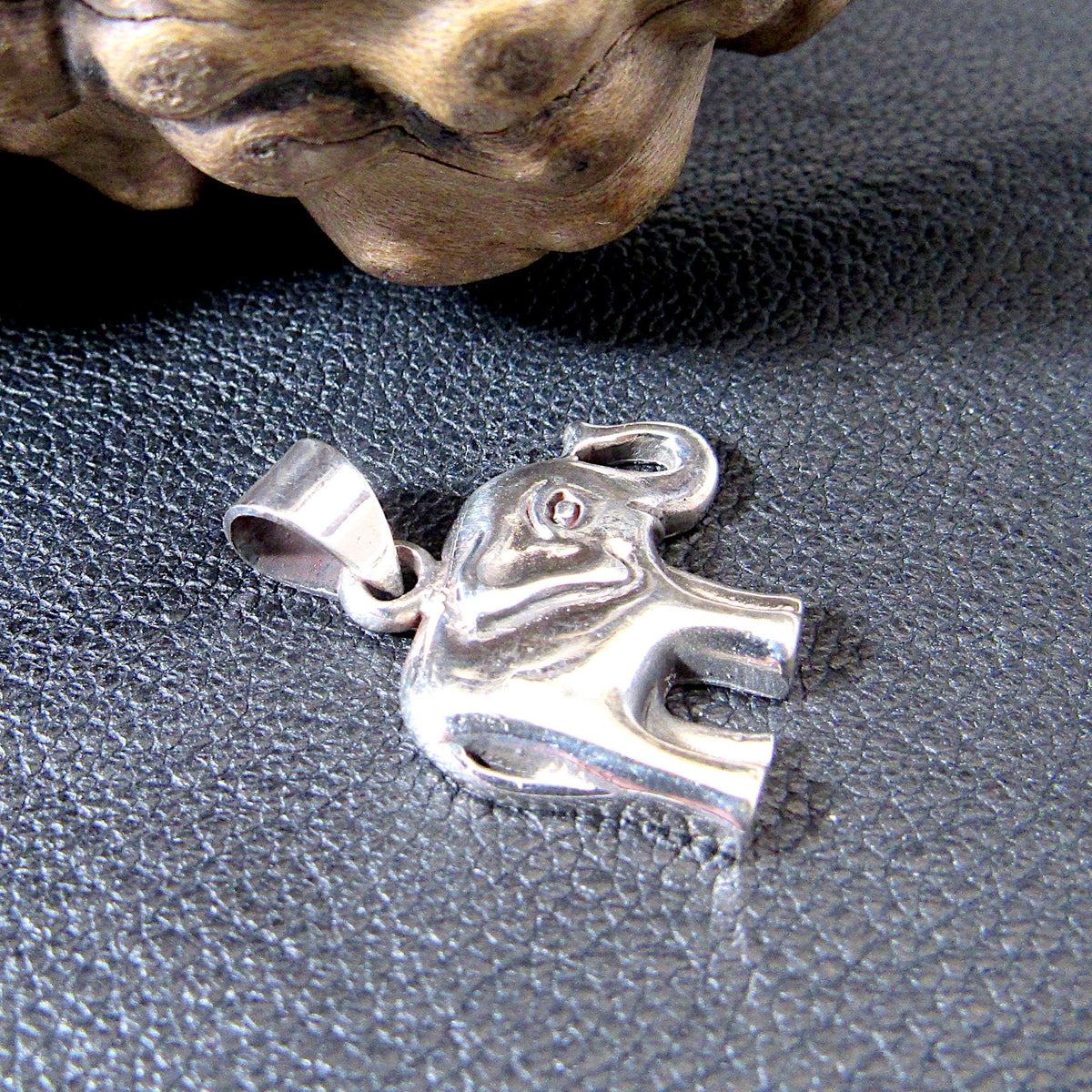 Solid 925 Sterling Silver Elephant Pendant – Handcrafted Good Luck Charm for Animal Lovers & Boho Jewelry – Elephant Necklace Charm Gift