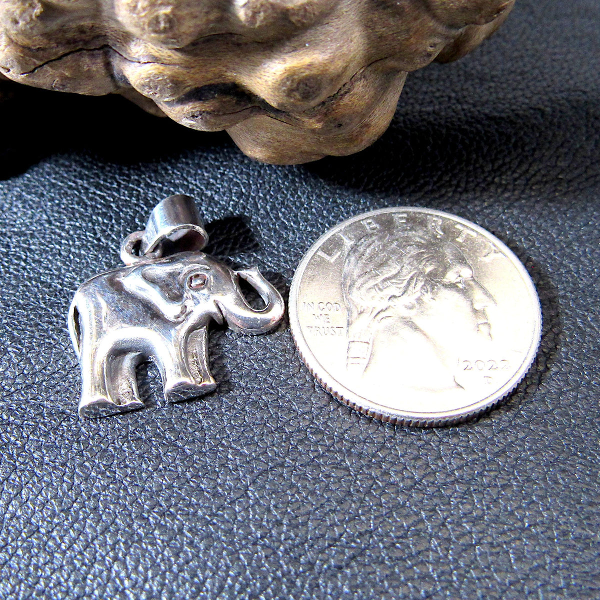 Solid 925 Sterling Silver Elephant Pendant – Handcrafted Good Luck Charm for Animal Lovers & Boho Jewelry – Elephant Necklace Charm Gift