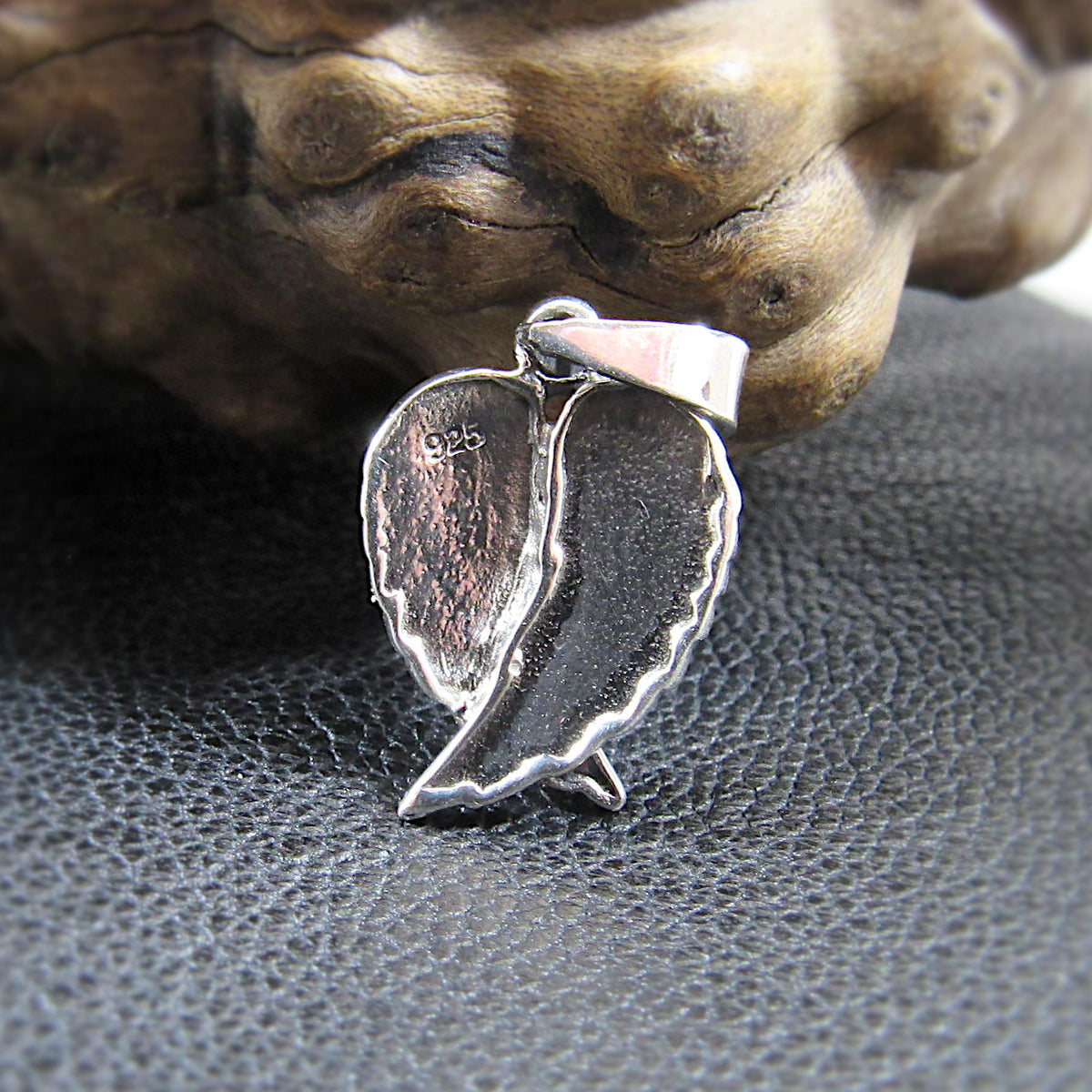 Solid 925 Sterling Silver Angel Wings Pendant – Handcrafted Guardian Angel Charm, Angelic Protection & Peace Jewelry, Memorial Gift for Her