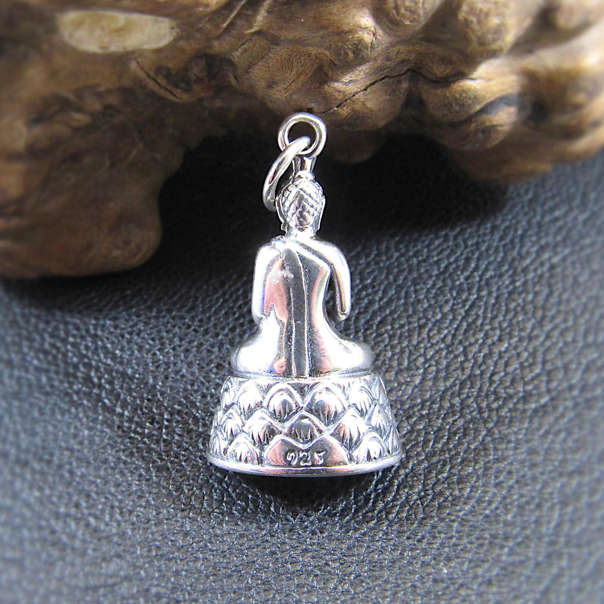 Solid 925 Sterling Silver Buddha Pendant – Seated Buddha Necklace Charm – Spiritual Meditation Jewelry – Zen Charm – Handcrafted Yoga Gift