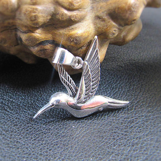 Sterling 925 Silver Hummingbird Pendant – Humming Bird Necklace Charm, Nature-Inspired Jewelry, Bird Lover Gift for Women & Men