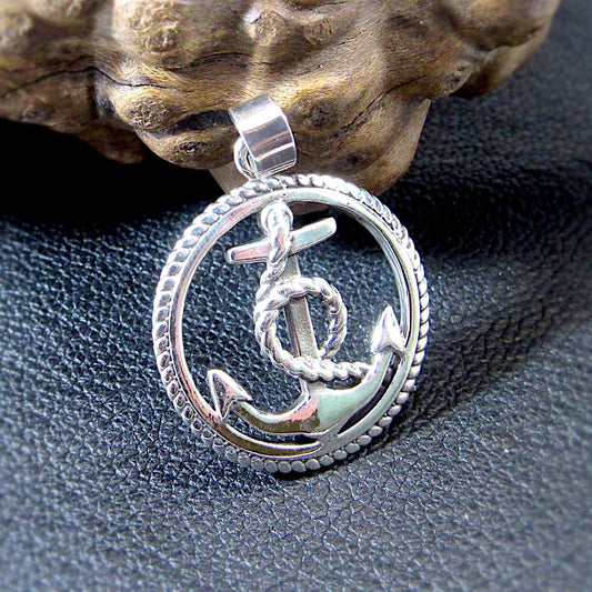 Solid 925 Sterling Silver Anchor Pendant Necklace Charm – Handcrafted Nautical Jewelry for Ocean Lovers & Sailorcore Style – Sea Lover Gift