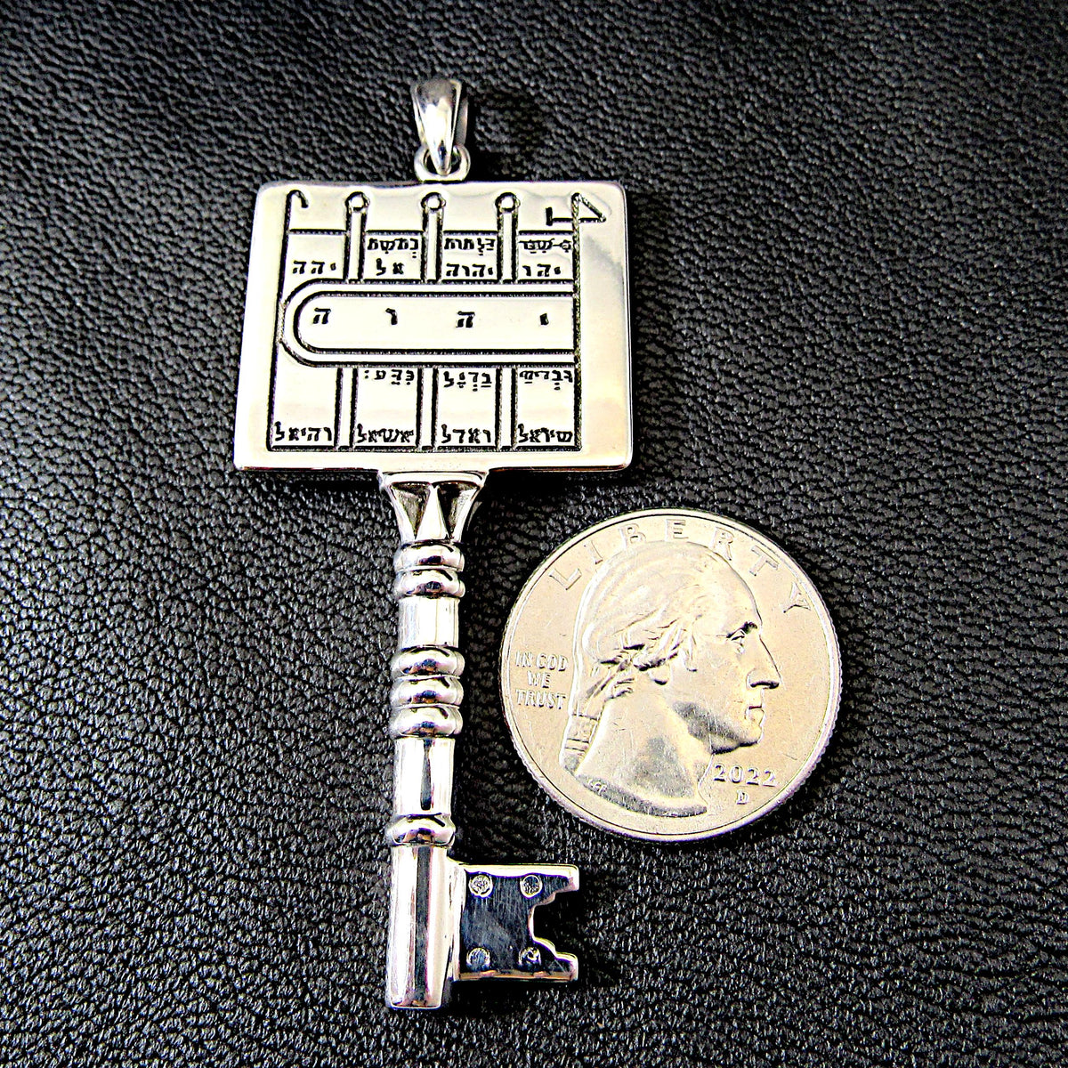 Solid 925 Sterling Silver King Solomon Key Pendant, Kabbalah Protection Talisman, Seal Amulet