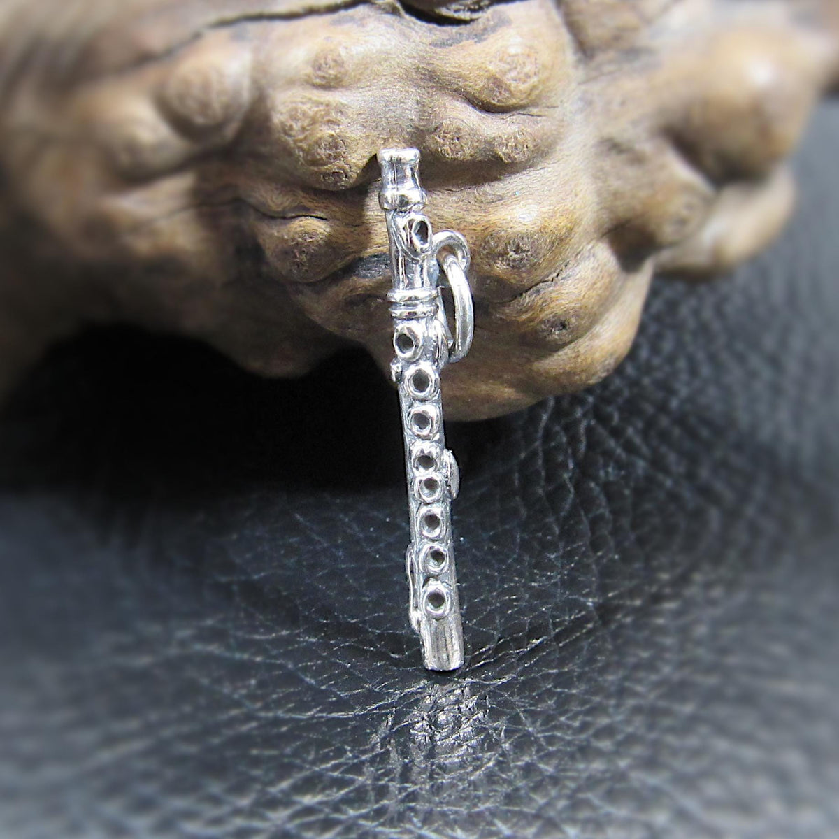 Solid 925 Sterling Silver Flute Charm – Handcrafted Musician Jewelry Gift for Flutist & Unique Music Lover Pendant