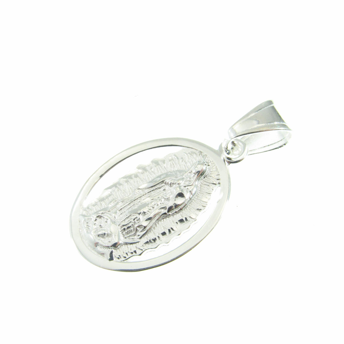 Solid 925 Sterling Silver Virgin Mary Pendant – Our Lady of Guadalupe Necklace Medal, Religious Jewelry, Catholic Charm, Spiritual Gift